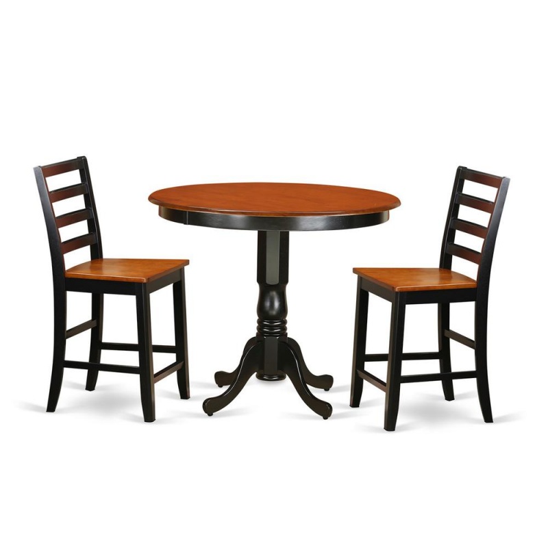 3 Pc Counter Height Dining Set - High Table And 2 Dining Chairs