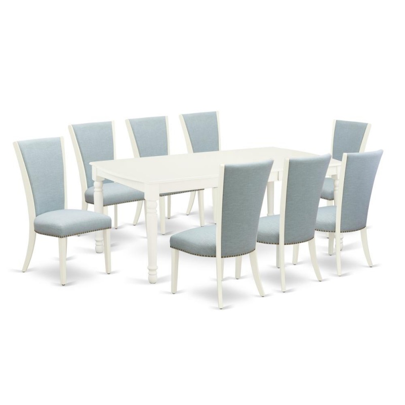 East West Furniture Dove9-Lwh-15 Dining Table Set
