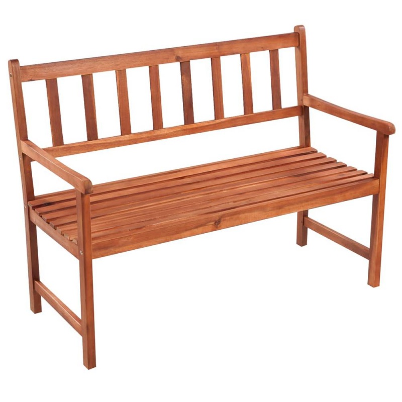 Vidaxl Garden Bench With Cushion 47.2" Solid Acacia Wood 3789