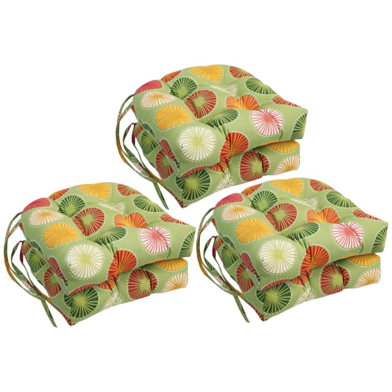 16-Inch Spun Polyester Outdoor U-Shaped Tufted Chair Cushion