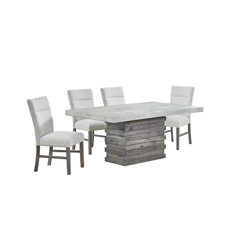 5-Piece Dining Set with Gray Chairs