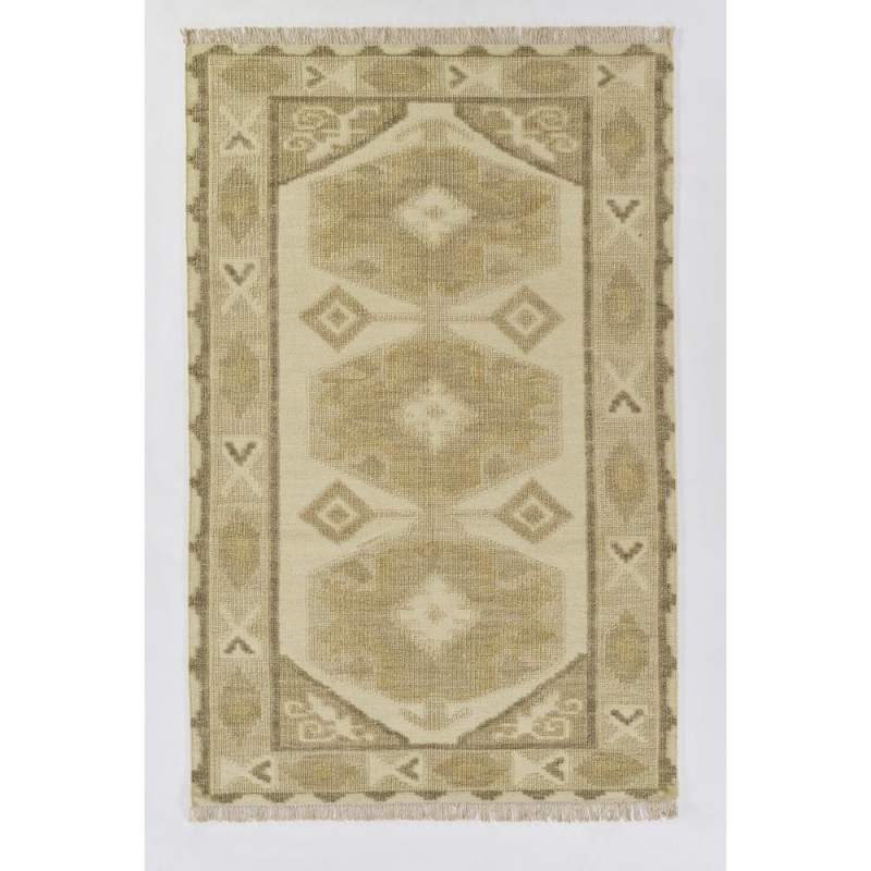 Traditional Rectangle Area Rug, Natural, 2' X 3'