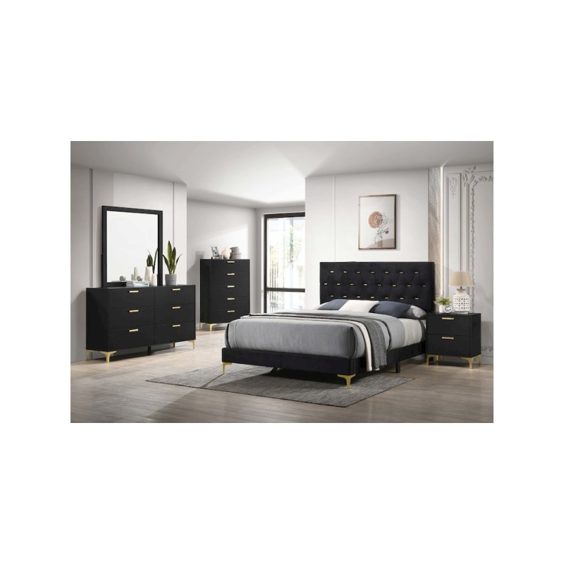 Kendall 5-Piece Eastern King Bedroom Set Black