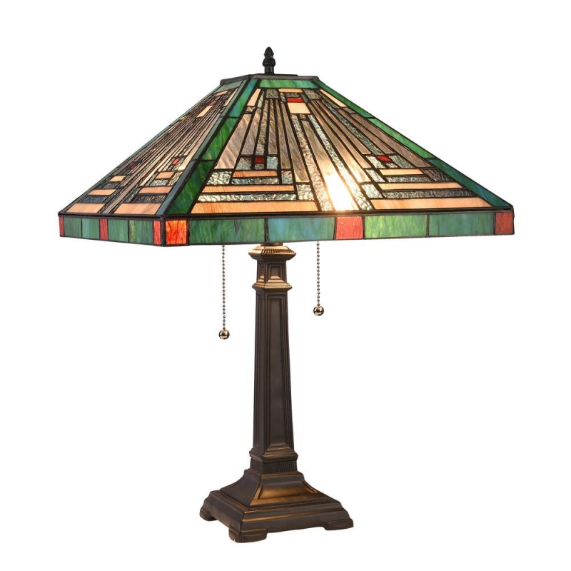 Chloe Lighting Innes Tiffany-Style Blackish Bronze 2 Light Table Lamp