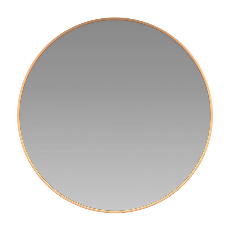 30" Round Gold Metal Framed Wall Mirror - Large Accent Mirror For Bathroom, Vanity, Entryway, Dining Room, & Living Room