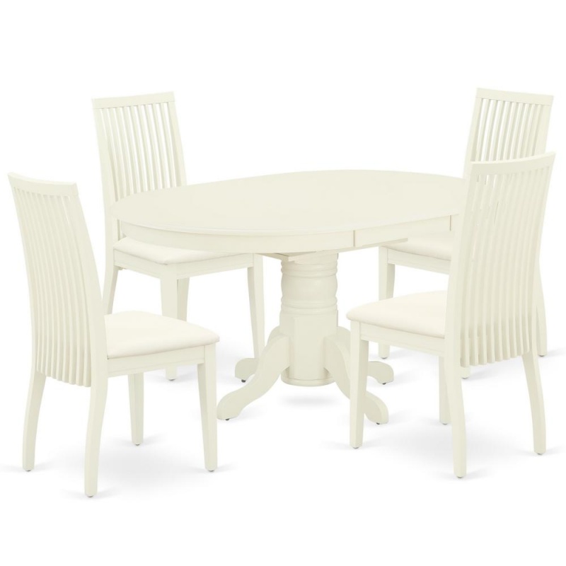 Dining Room Set Linen White, Avip5-Lwh-c