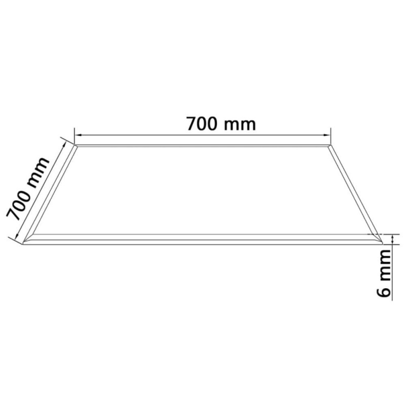 Vidaxl Table Top Tempered Glass Square 27.6"X27.6"