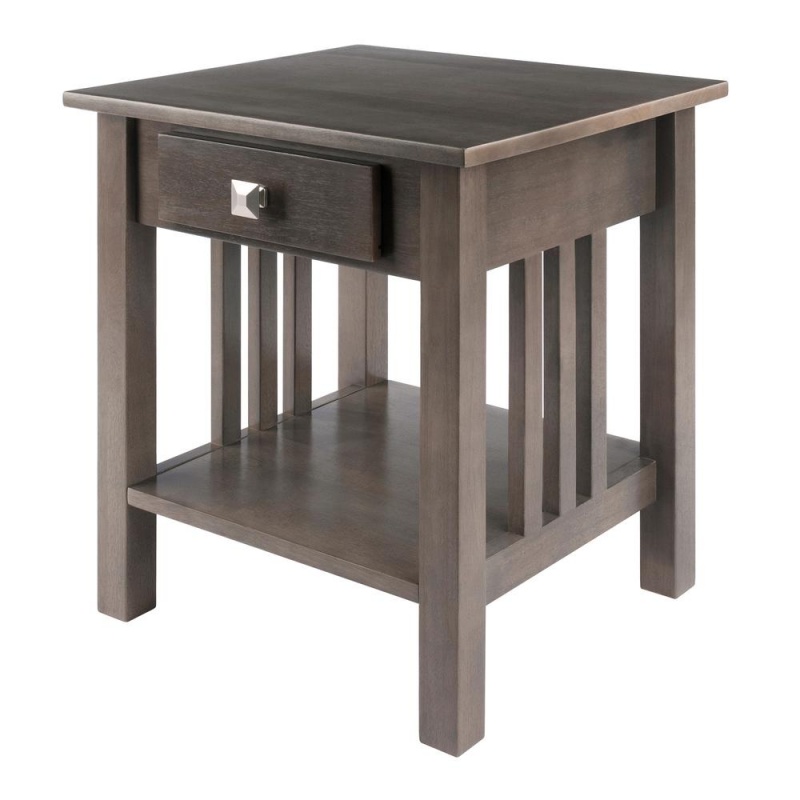 Stafford End Table, Oyster Gray