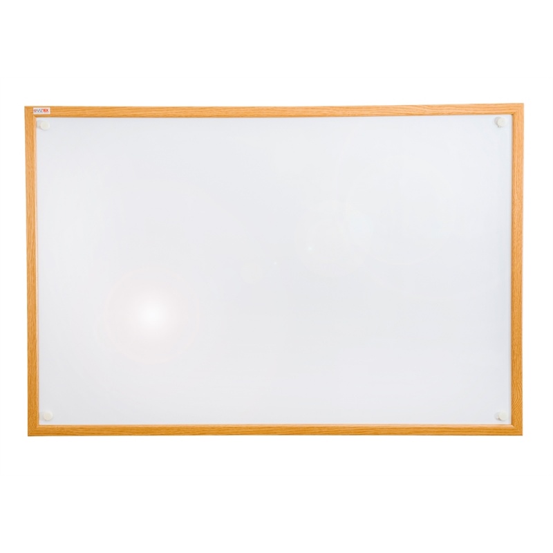 Viztex Lacquered Steel Magnetic Dry Erase Boards With An Oak Effect Surround (36"X24")