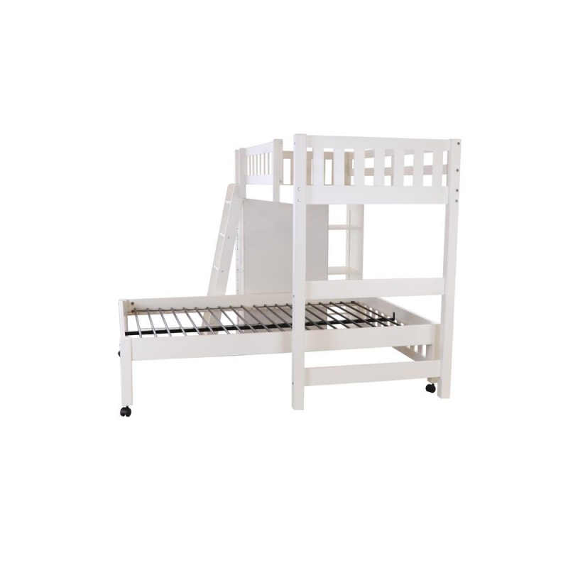 Os Home And Office Furniture Model 0 Solid Pine Twin Over Full Loft Bed With Six Drawers In Casual White