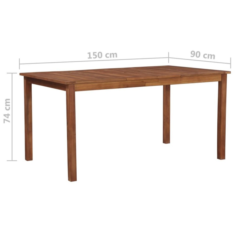 Vidaxl Garden Table 59.1"X35.4"X29.1" Solid Acacia Wood