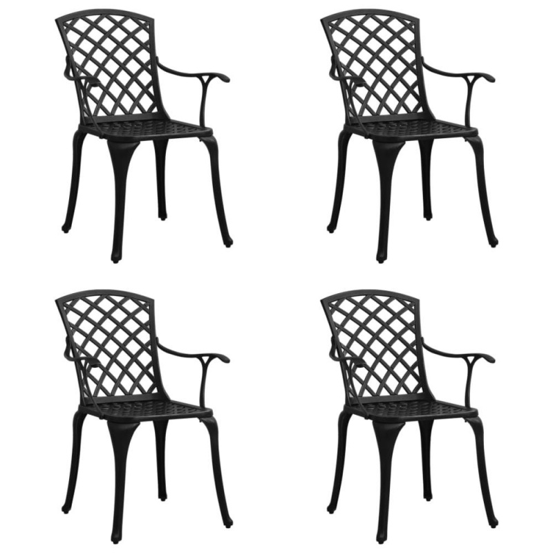 Vidaxl Garden Chairs 4 Pcs Cast Aluminum Black 5573