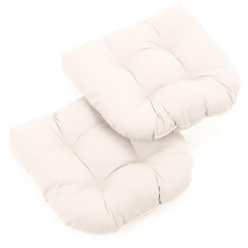 19-Inch U-Shaped Twill Tufted Dining Chair Cushions (Set of 2)