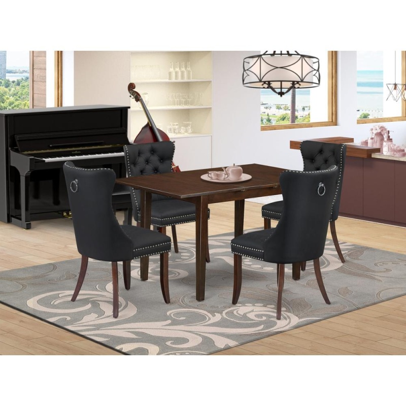 5 Piece Kitchen Table Set with Butterfly Leaf