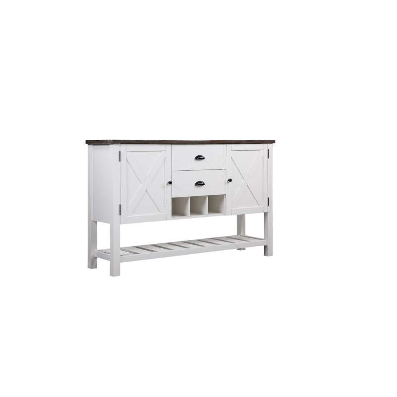2-Drawer Server With Plank-Style Top