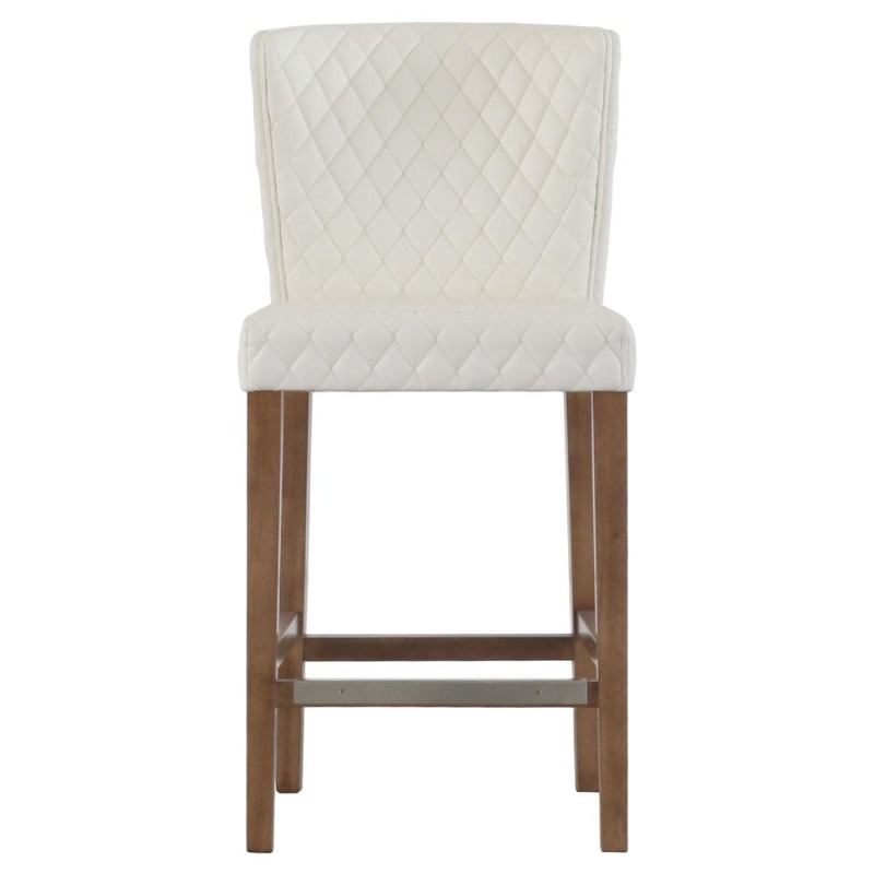 Albie Diamond Stitching Faux Leather Counter Stool
