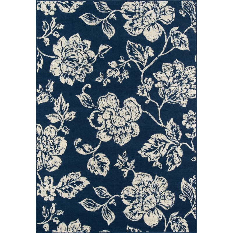 Casual Rectangle Area Rug, Navy, 8'6" x 13'