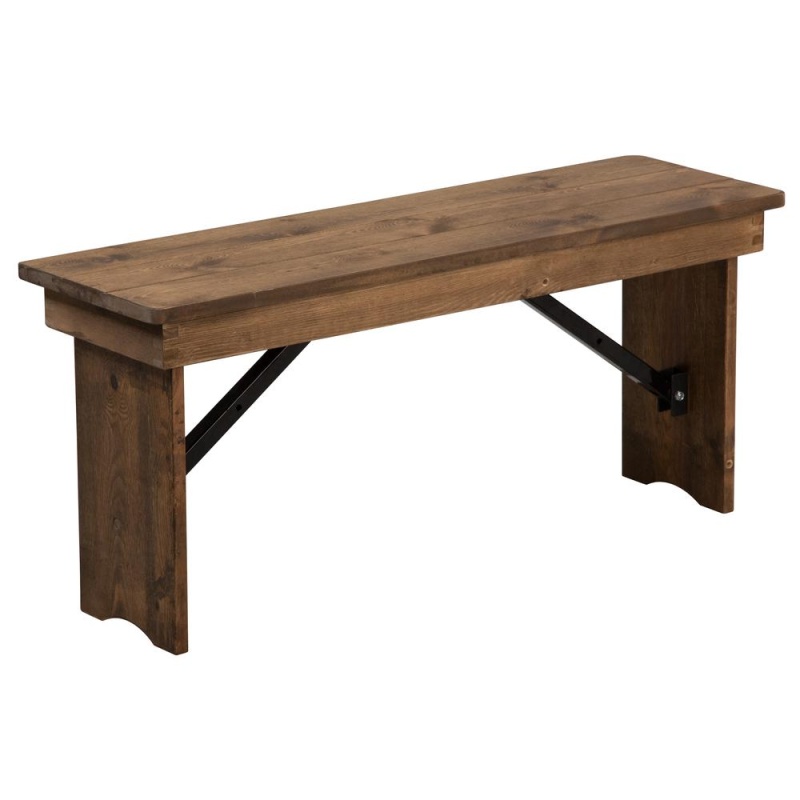 40'' X 12'' Antique Rustic Solid Pine Folding Farm Bench