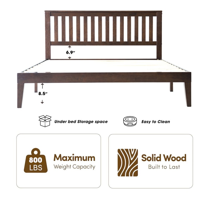 Queen Wooden Platform Bed Frame