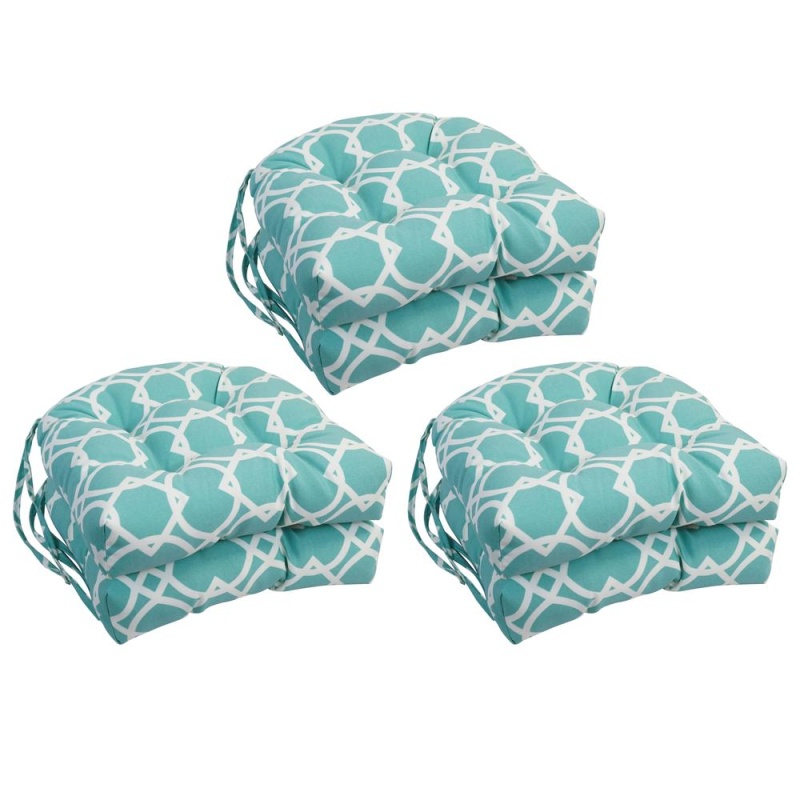 16-Inch Spun Polyester Outdoor U-Shaped Tufted Chair Cushion