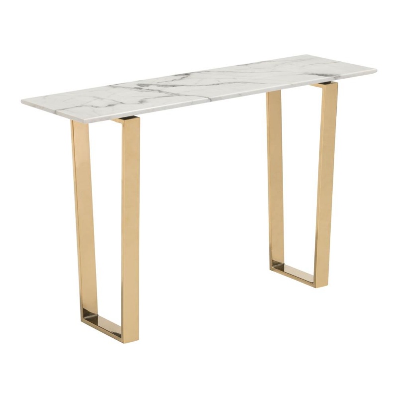 Atlas Console Table White & Gold