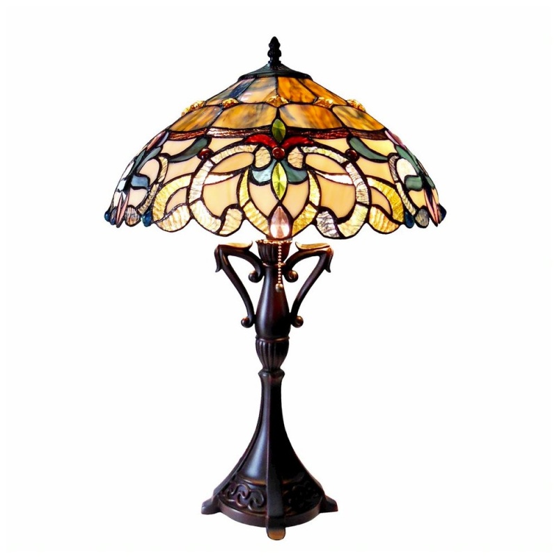 Nora Tiffany Style Victorian 2 Light Table Lamp