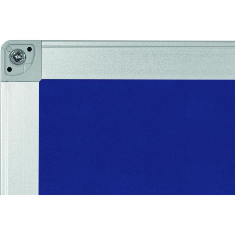 Bi-Silque Ayda Fabric 36"W Bulletin Board - Blue Fabric Surface - Robust, Tackable, Sleek Style - 1 Each - 0.5" X 36"