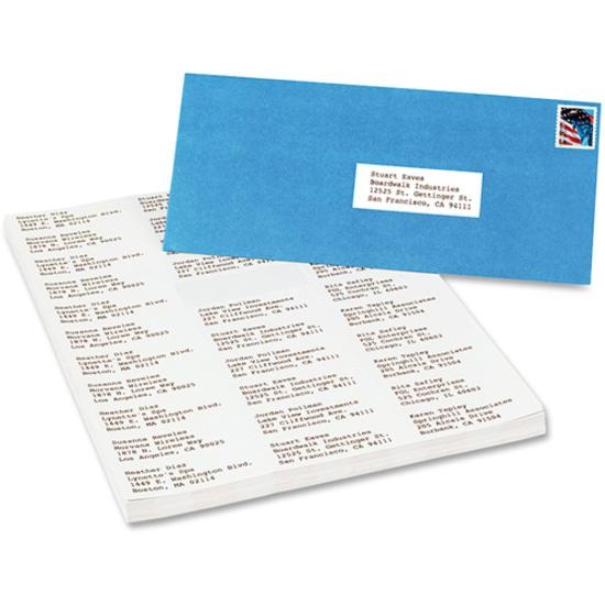 Avery® Copier Address Labels - 1" Width X 2 13/16" Length - Permanent Adhesive - Rectangle - White - Paper - 33 / Sheet - 100 Total Sheets - 3300 Total Label(S) - 3300 / Box