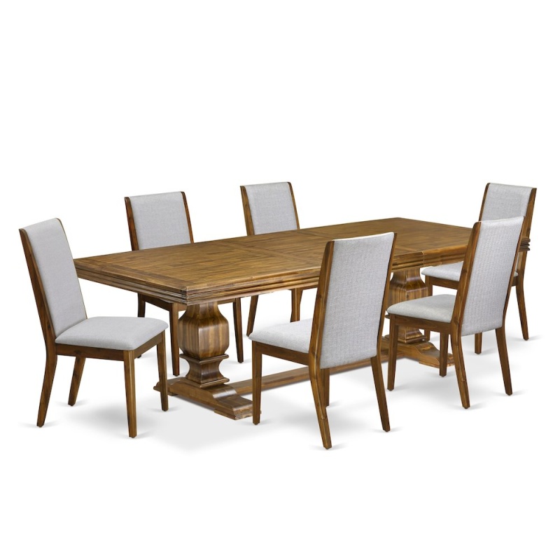 7 Pieces Dining Room Set A Rectangular Kitchen Table And 6 Dining Chairs
