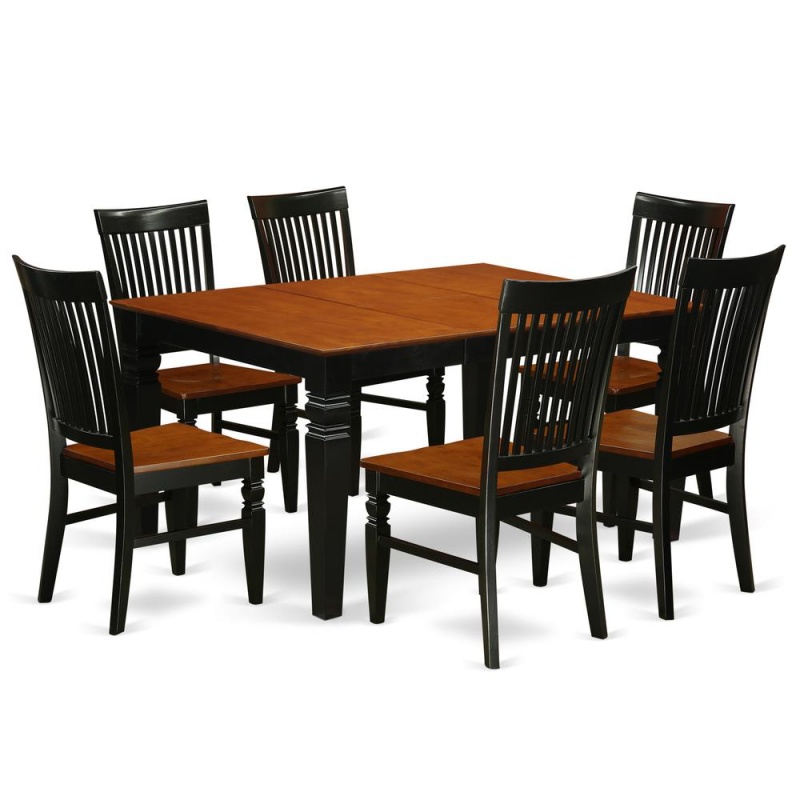 Dining Room Set Black & Cherry, West7-Bch-w
