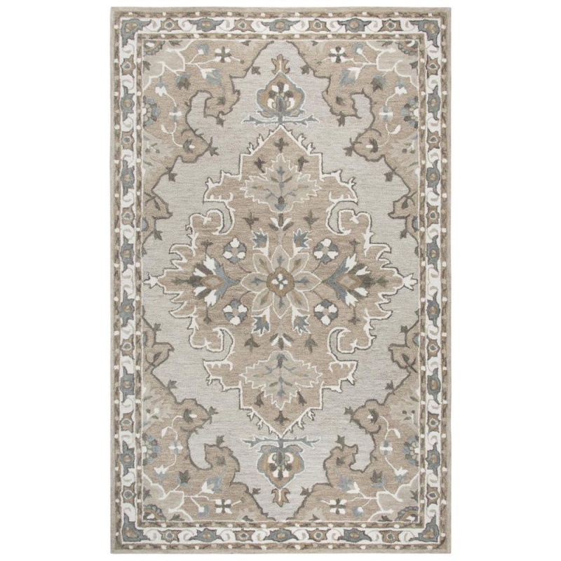 Hand Tufted Cut & Loop Pile Wool Rug, 5' X 8'