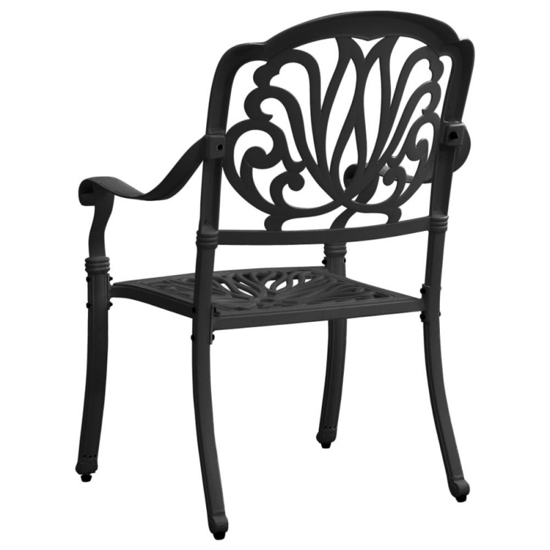 Vidaxl Garden Chairs 2 Pcs Cast Aluminum Black 5568