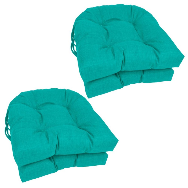 16-Inch Spun Polyester Outdoor U-Shaped Tufted Chair Cushions (Set of 4)