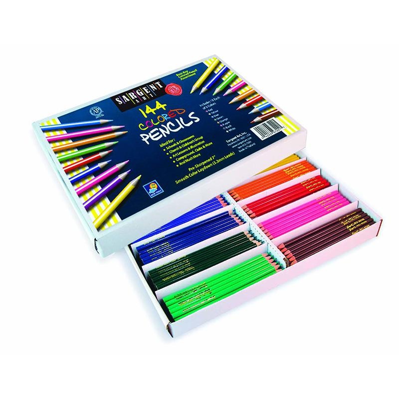144Ct Sargent Colored Pencil Best Buy Assortment 8 Colors 18 Of Each