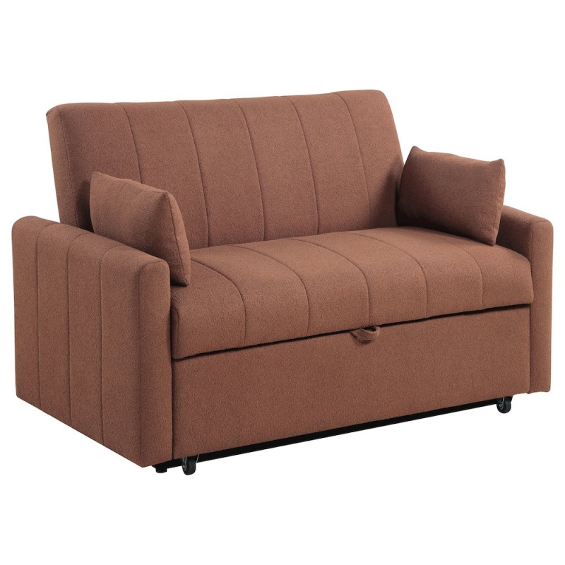 Portland Boucle Upholstered Sleeper Sofa Bed Copper