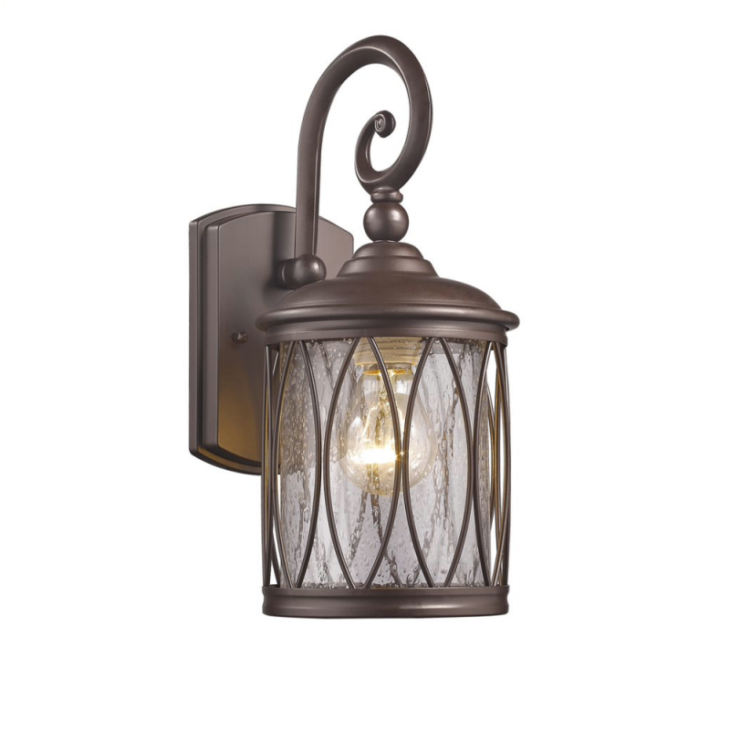 Dinadan Transitional 1 Light Rubbed Bronze Outdoor Wall Sconce 13" Height