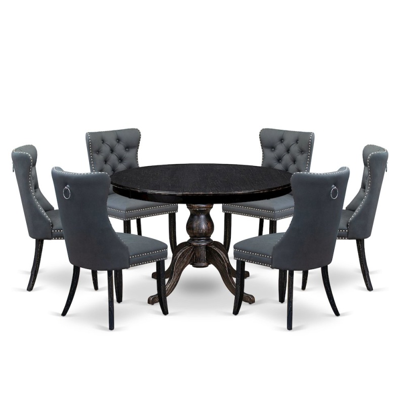 7-Piece Dining Room Set in Platinum Gray