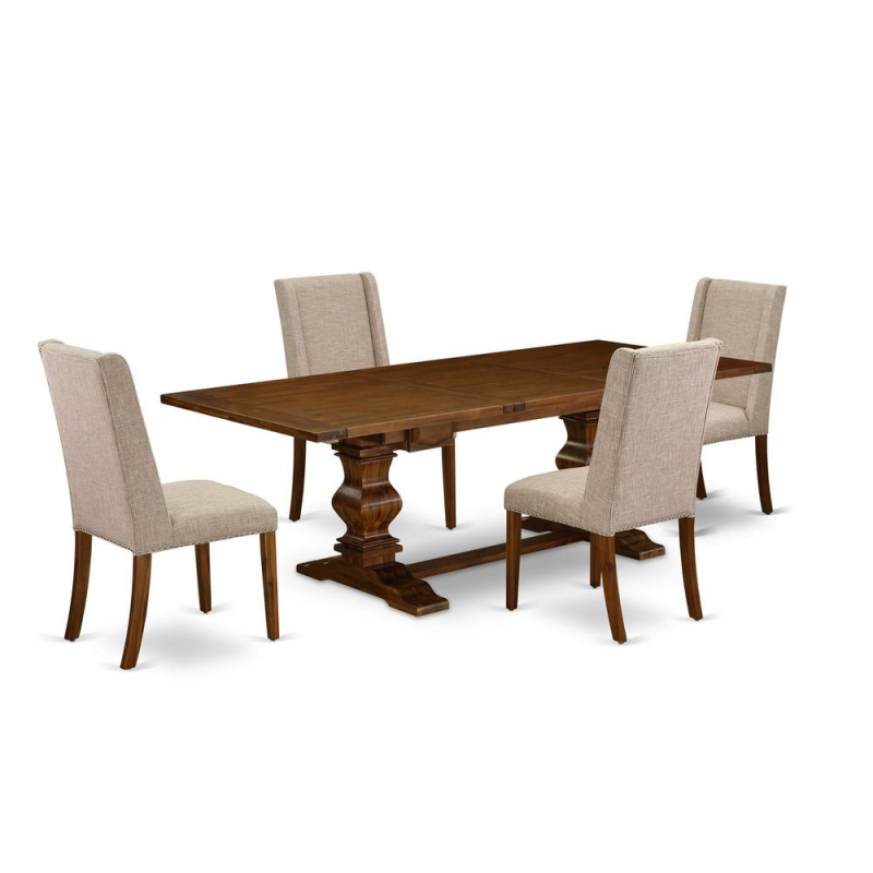 Table Top- Table Pedestal Parson Chairs