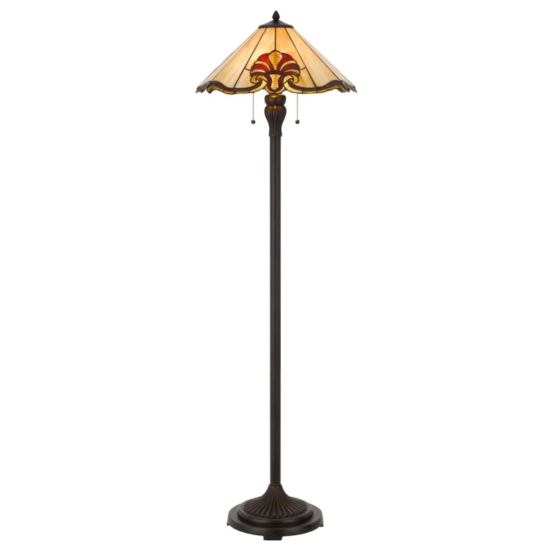 60W x 2 Tiffany Table Lamp with Pull Chain Switch
