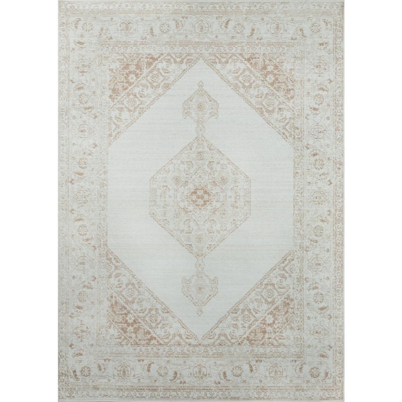 Traditional Rectangle Area Rug, Brown, 5'3" X 7'3"