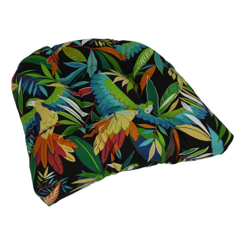 19-Inch U-Shaped Outdoor Spun Polyester Tufted Dining Chair Cushion