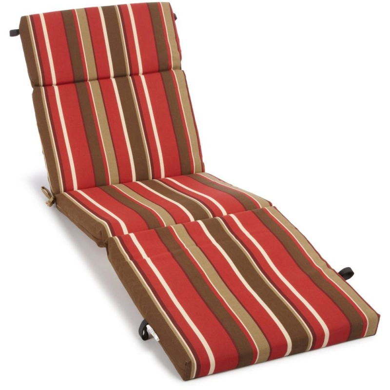 72-Inch By 24-Inch Patterned Polyester Outdoor Chaise Lounge Cushion