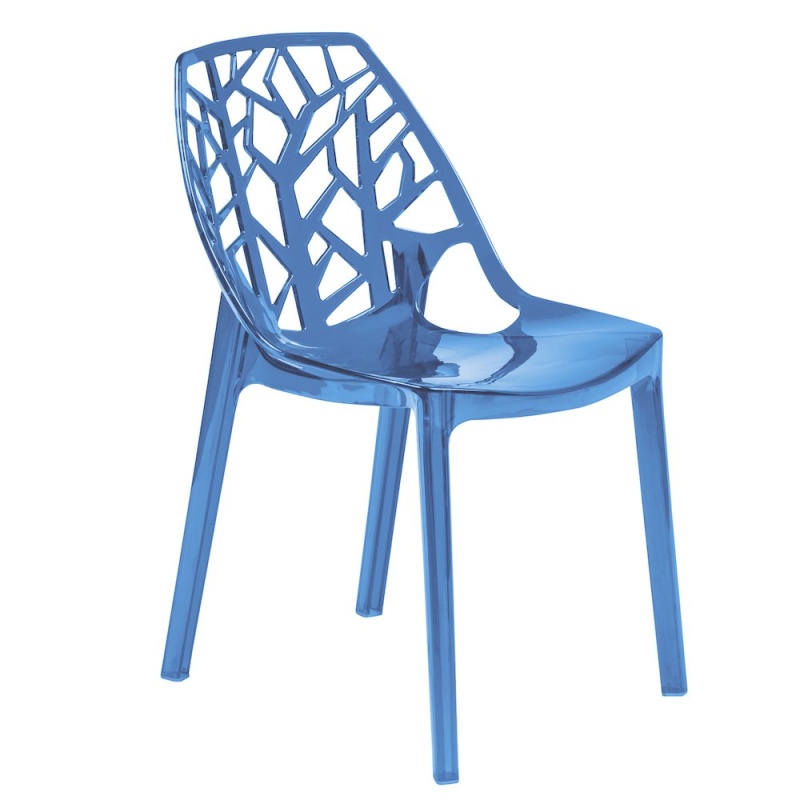 Cornelia Modern Spring Cut-Out Tree Design Stackable Dining Chair