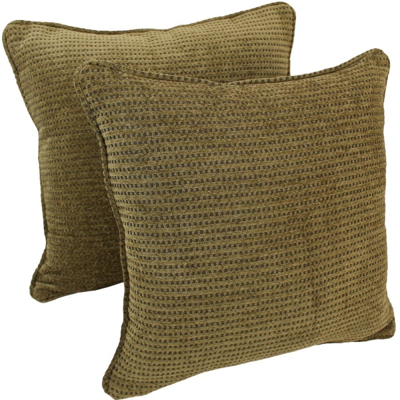 18-Inch Double-Corded Patterned Jacquard Chenille Square Throw Pillows With Inserts (Set of 2)
