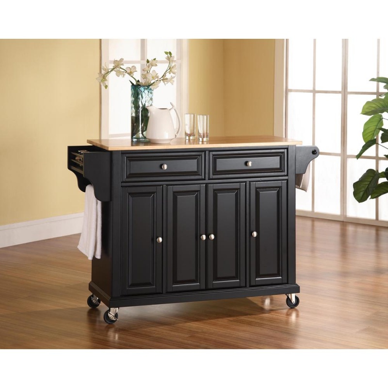 Full Size Wood Top Kitchen Cart