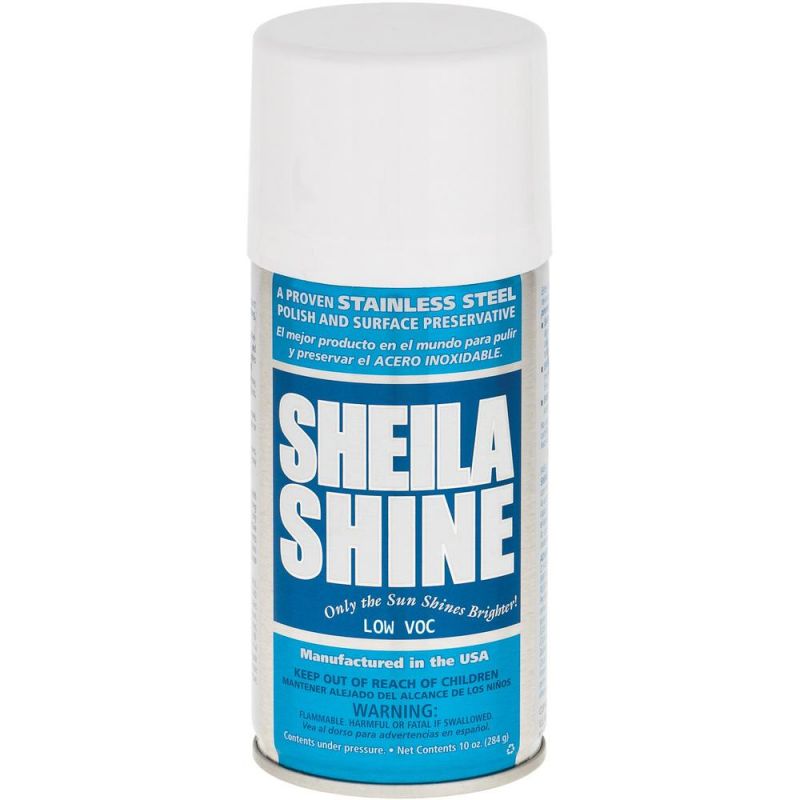 Sheila Shine Stainless Steel Polish - Aerosol - 10 Fl Oz (0.3 Quart) - 12 / Carton - White