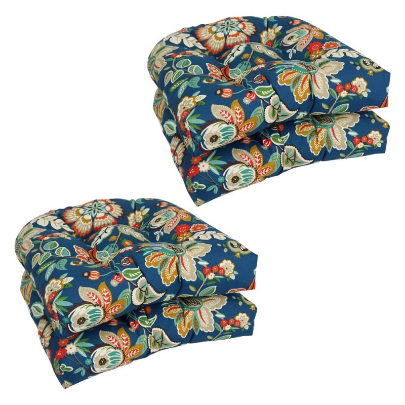 19-Inch U-Shaped Patterned Tufted Dining Chair Cushions