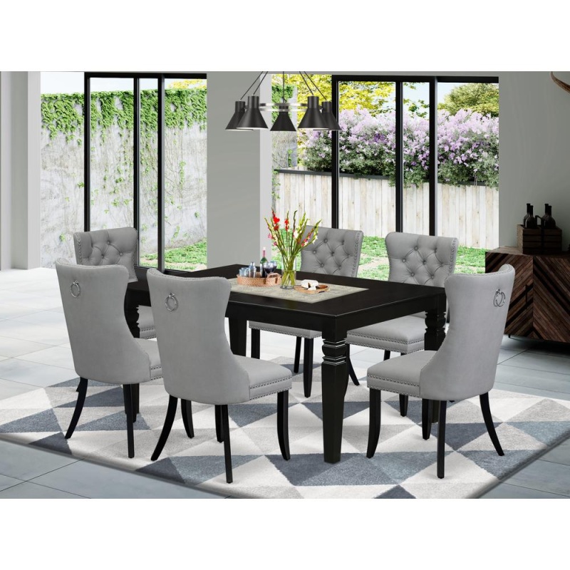 7 Piece Dining Table Set with Butterfly Leaf