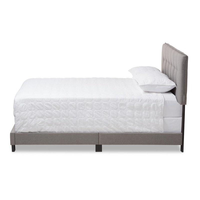 Audrey Modern And Contemporary Light Grey Fabric Upholstered Full Size Bed