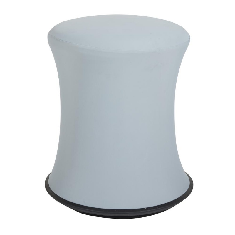 Active Height Stool With White Frame And Grey Fabric 18"-26", Act3020-2